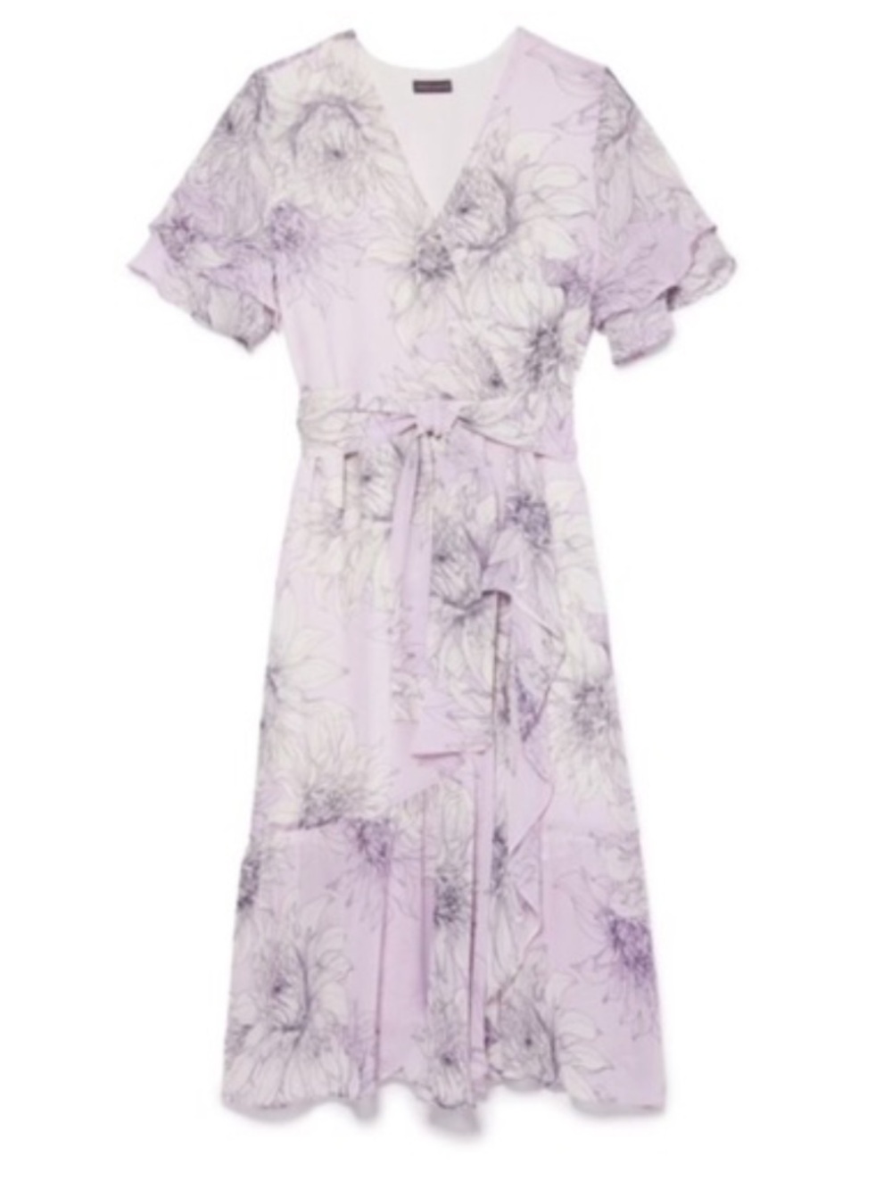 Vince Camuto Floral Wrap Dress Ethereal Dawn Lilac 8